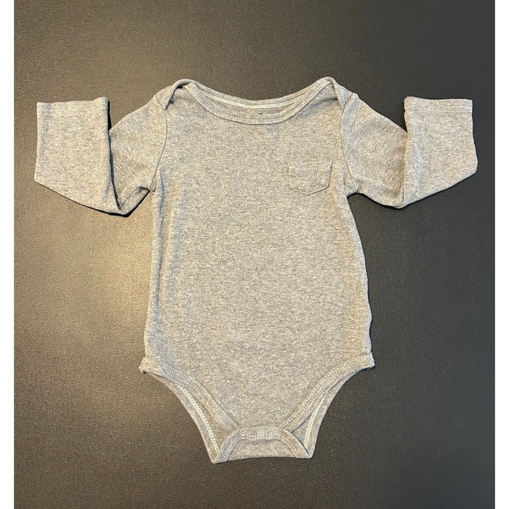 Hudson Baby Long Sleeve Bodysuit Heather Gray 100% Cotton 24M 55249 1531